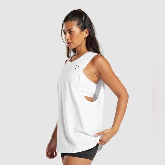 Gymshark White Training Drop Arm Tank - Size Large, NWT - Picture 3 of 7